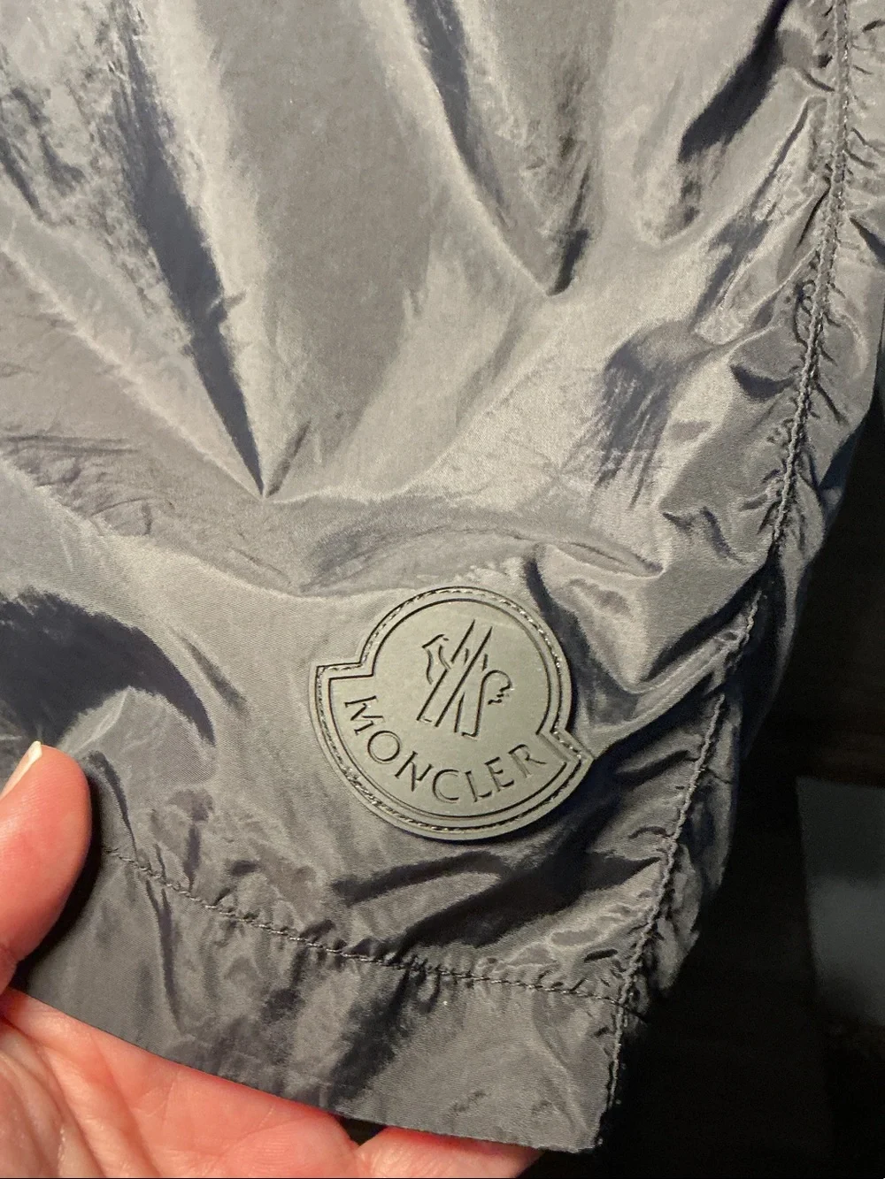 Moncler Black Men's Swim Trunks with Drawstring Waist Size L